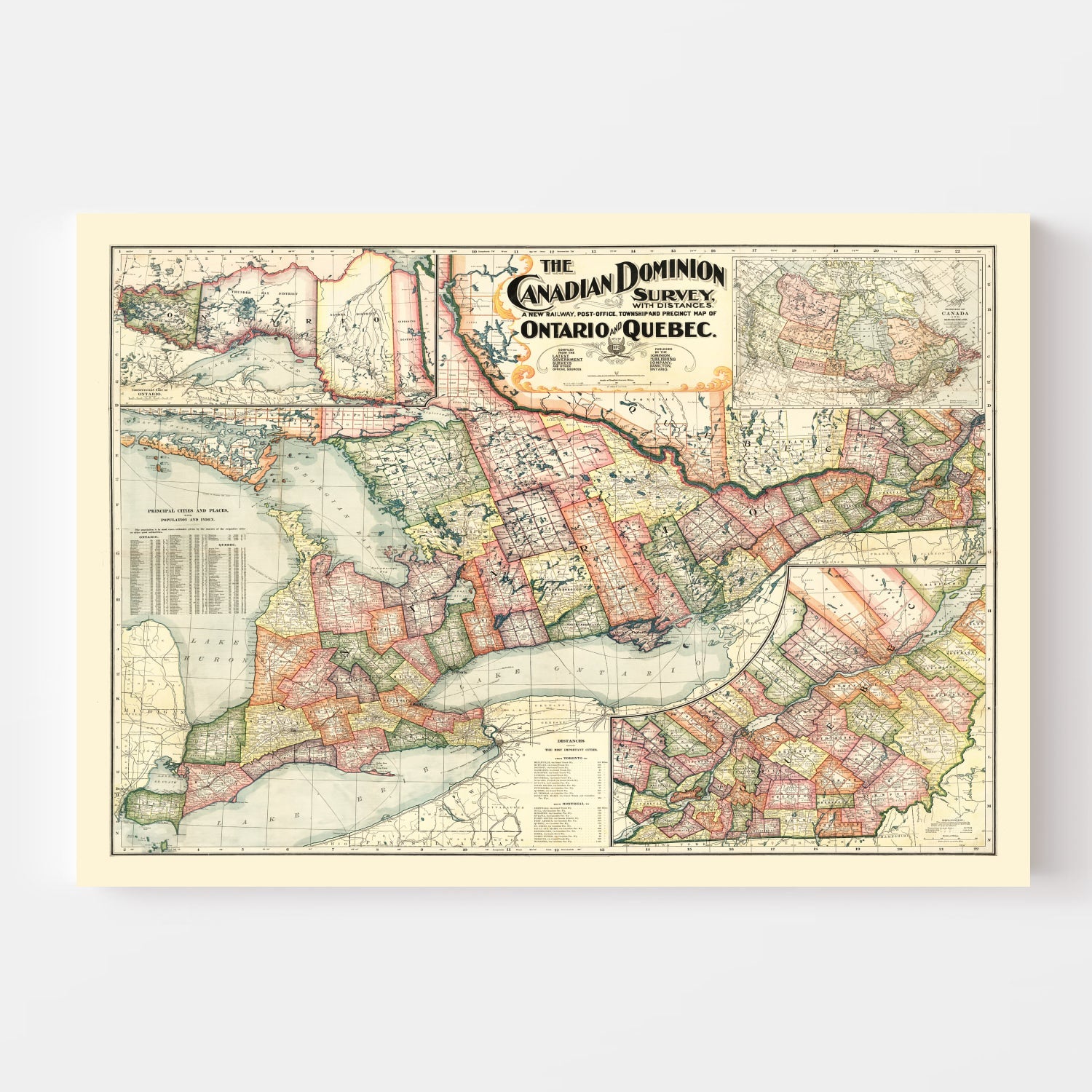 Vintage Map of Ontario, 1899