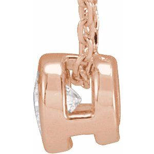 14K Rose Gold 1/10 CT Natural Diamond Bezel-Set 16-18" Necklace