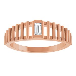 14K Rose Gold 1/10 CT Natural Diamond Solitaire Ring