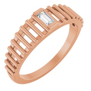 14K Rose Gold 1/10 CT Natural Diamond Solitaire Ring