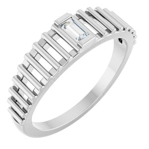 14K White Gold 1/10 CT Natural Diamond Solitaire Ring