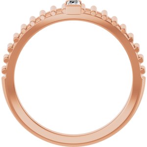 14K Rose Gold 1/10 CT Natural Diamond Solitaire Ring