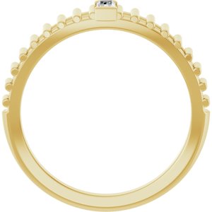 14K Yellow Gold 1/10 CT Natural Diamond Solitaire Ring