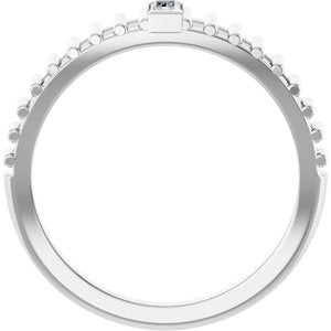 14K White Gold 1/10 CT Natural Diamond Solitaire Ring