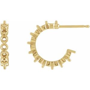 14K Yellow Gold 2.2 mm Round 14.5 mm Hoop Earring Mounting