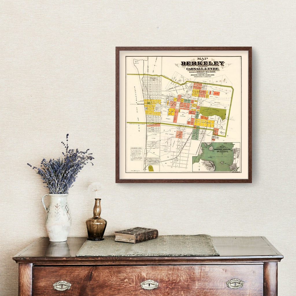 Vintage Map of Berkeley, California 1880