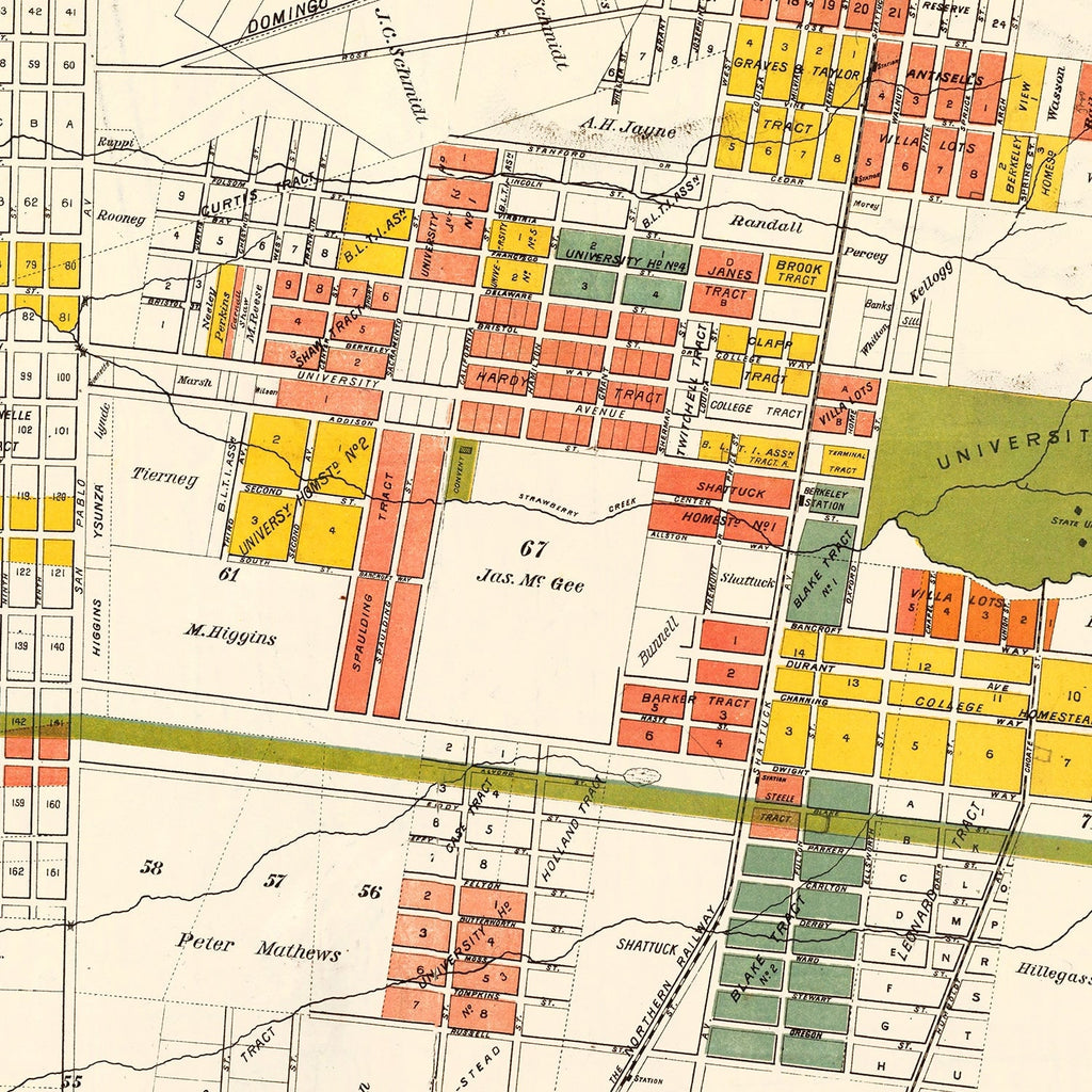 Vintage Map of Berkeley, California 1880