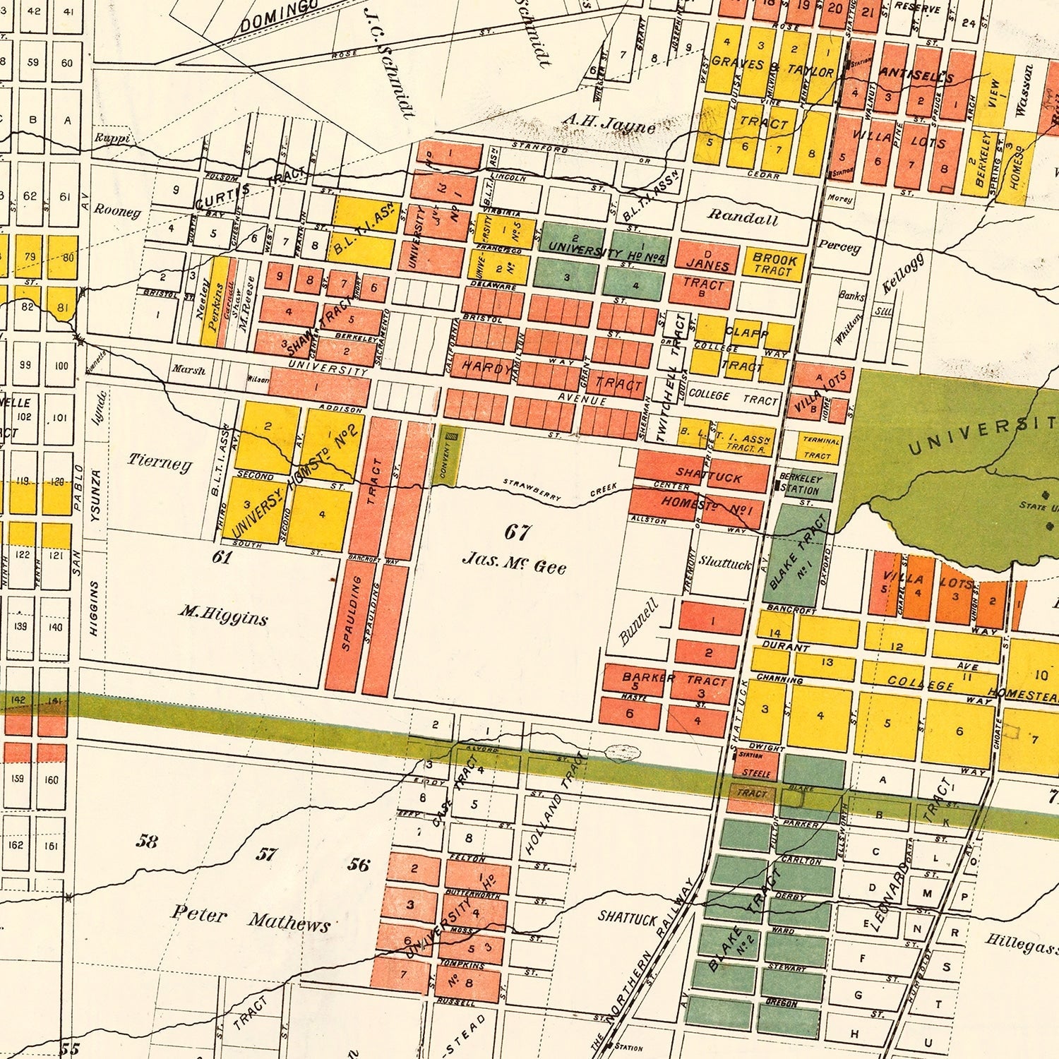 Vintage Map of Berkeley, California 1880