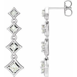 18K White Gold 3/4 CTW Natural Diamond Journey Earrings
