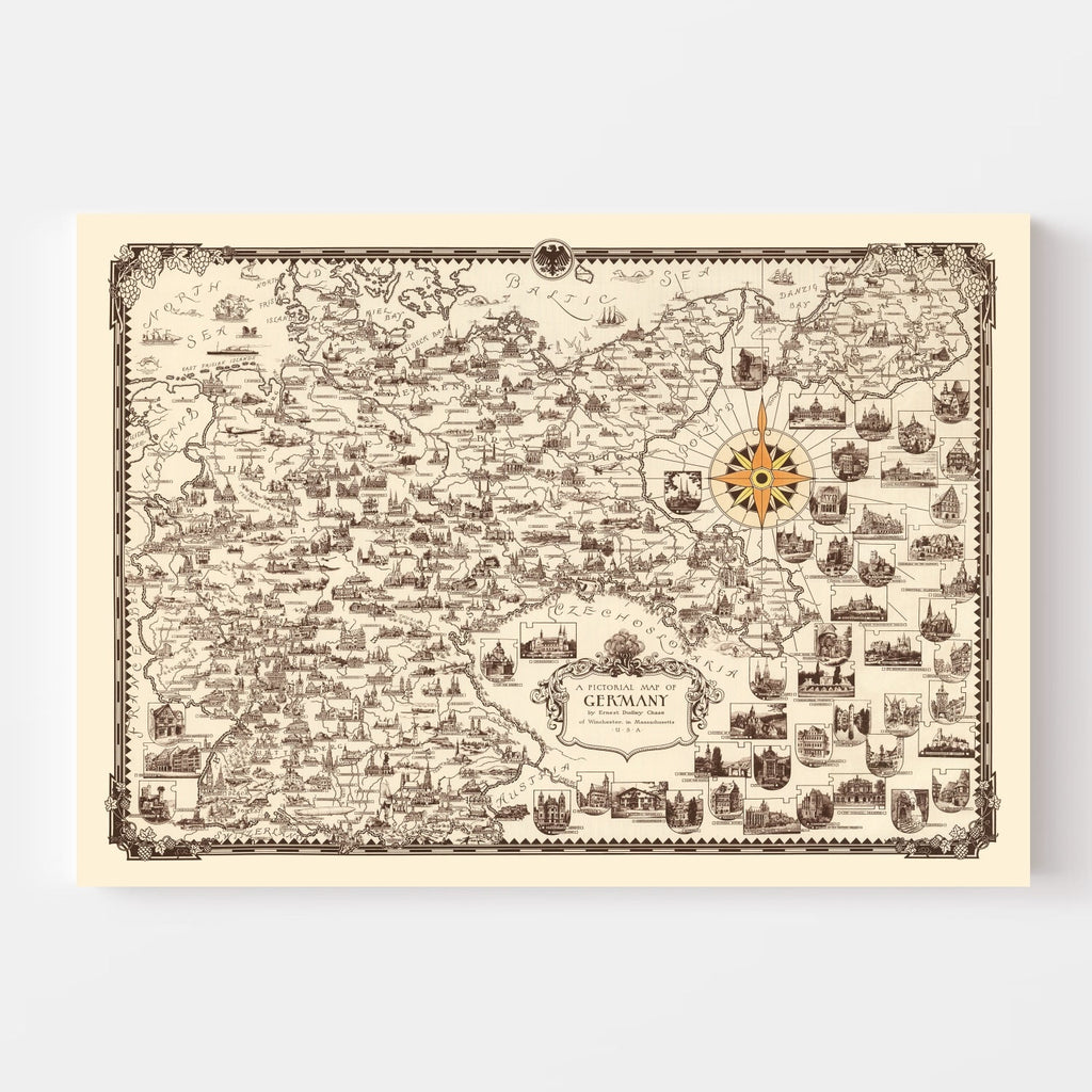 Vintage Map of Germany 1935