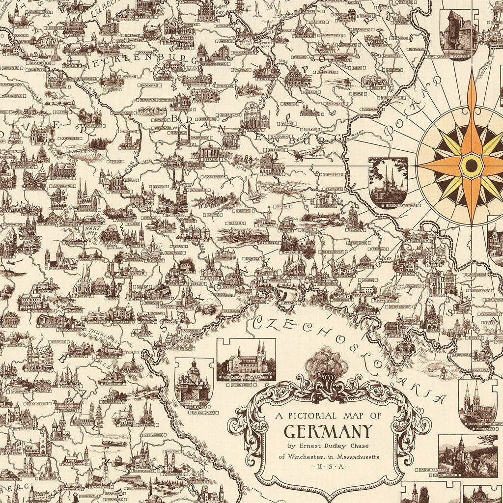 Vintage Map of Germany 1935