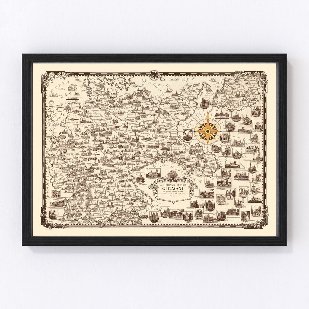 Vintage Map of Germany 1935