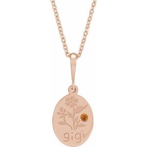 14K Rose Gold Natural Citrine Gigi 16-18" Necklace