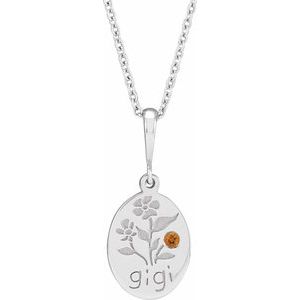 Platinum Natural Citrine Gigi 16-18" Necklace