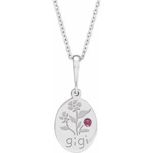 Platinum Natural Pink Tourmaline Gigi 16-18" Necklace