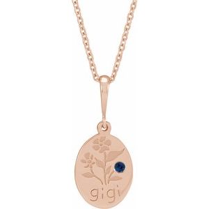 14K Rose Gold Natural Blue Sapphire Gigi 16-18" Necklace