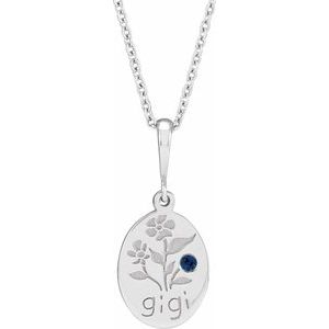 Sterling Silver Natural Blue Sapphire Gigi 16-18" Necklace