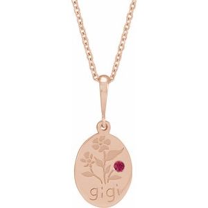 14K Rose Gold Natural Ruby Gigi 16-18" Necklace