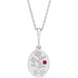 Sterling Silver Natural Ruby Gigi 16-18" Necklace
