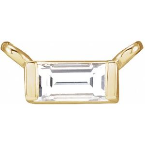 14K Yellow Gold 1/8 CT Natural Diamond Solitaire Necklace Center