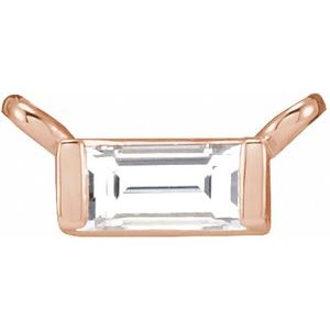 14K Rose Gold 1/10 CT Natural Diamond Solitaire Necklace Center
