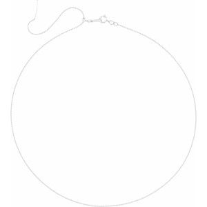 14K White 1 mm Adjustable Threader Bead 16-22" Chain