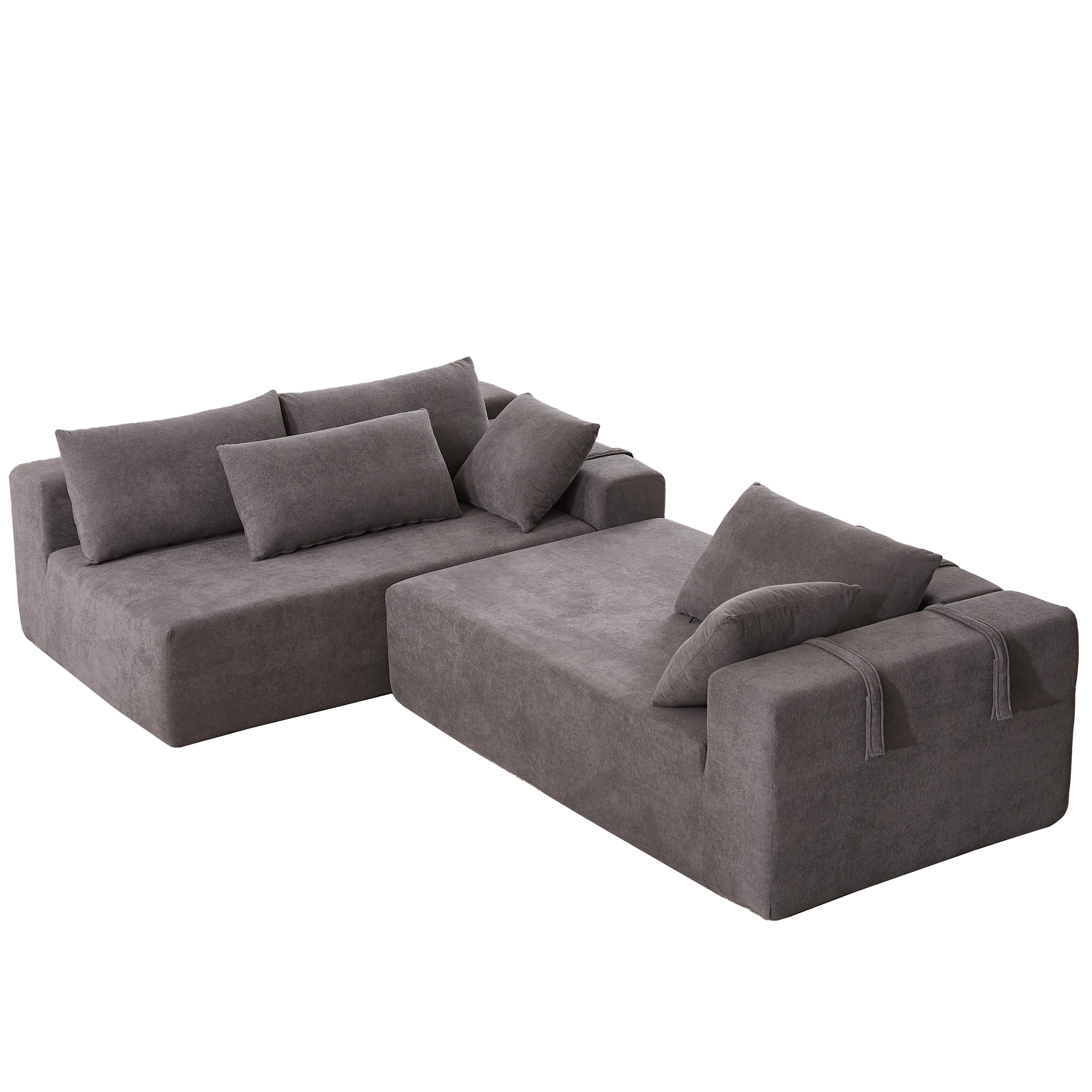 Modern Chenille Upholstered Sectional Sofa Couch Set,Modular 108' L Shaped Sectional Living Room Sofa Set With 6 Pillows,Free Combination Sofa Couch for Living Room,Bedroom(Left Chaise)W834P240001