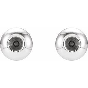 Sterling Silver 2 mm Round Domed Bezel-Set Earring Mounting – image 2
