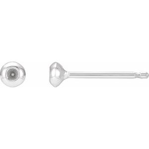 Sterling Silver 1.5 mm Round Domed Bezel-Set Earring Mounting