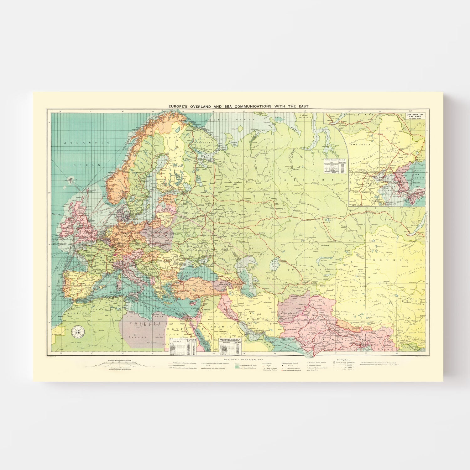 Vintage Map of Europe, 1922