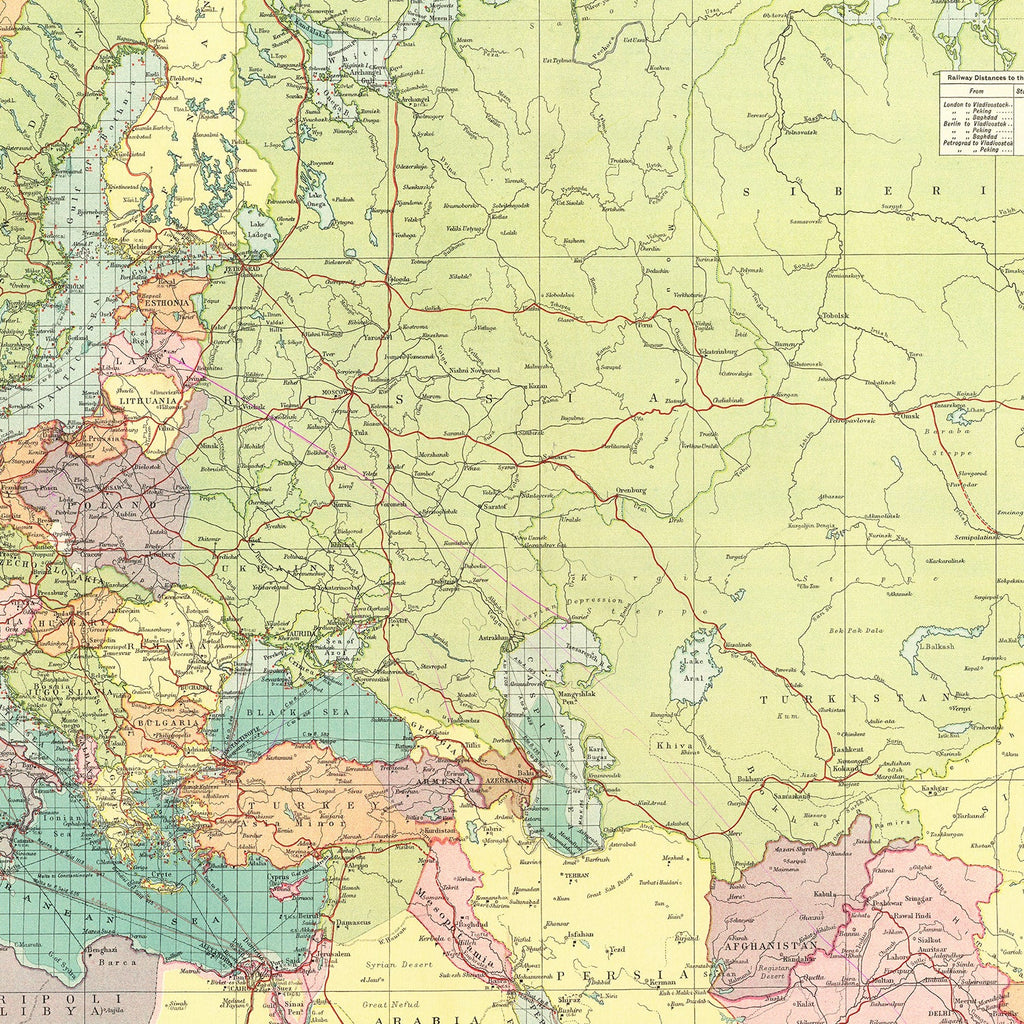 Vintage Map of Europe, 1922