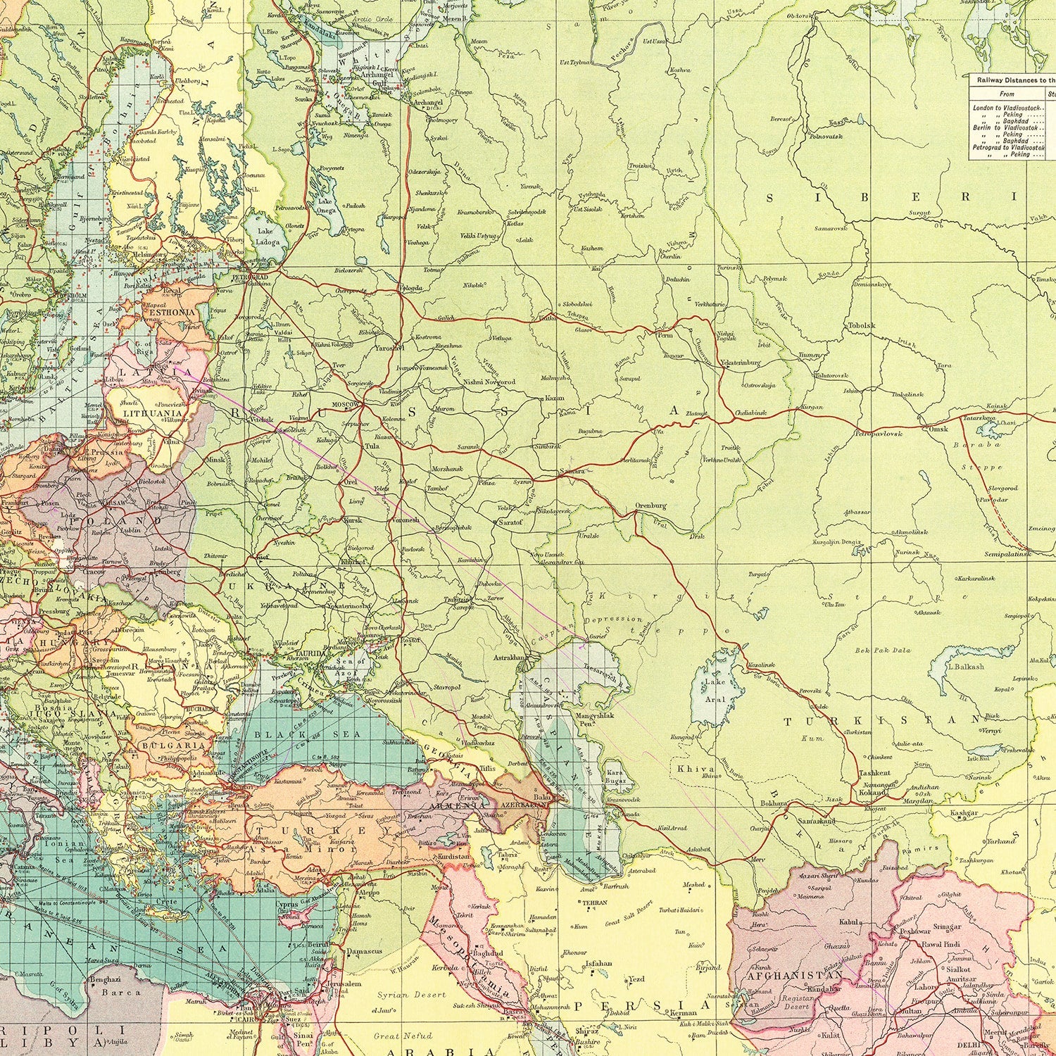 Vintage Map of Europe, 1922