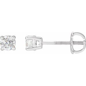14K White Gold 1/2 CTW Natural Diamond Stud Earrings
