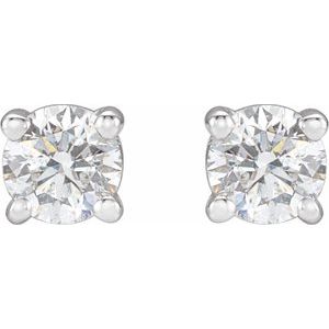 14K White Gold 1/2 CTW Natural Diamond Stud Earrings – image 2