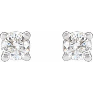14K White Gold 1/5 CTW Natural Diamond Stud Earrings – image 2