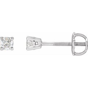 14K White Gold 1/4 CTW Natural Diamond Stud Earrings