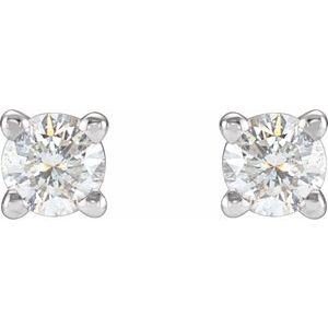 Platinum 1/4 CTW Natural Diamond Stud Earrings – image 2