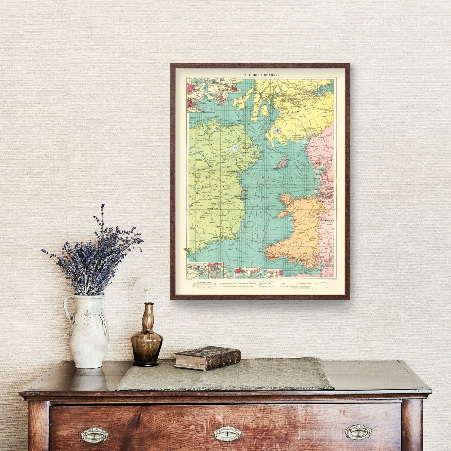 Vintage Map of Irish Channel, 1922