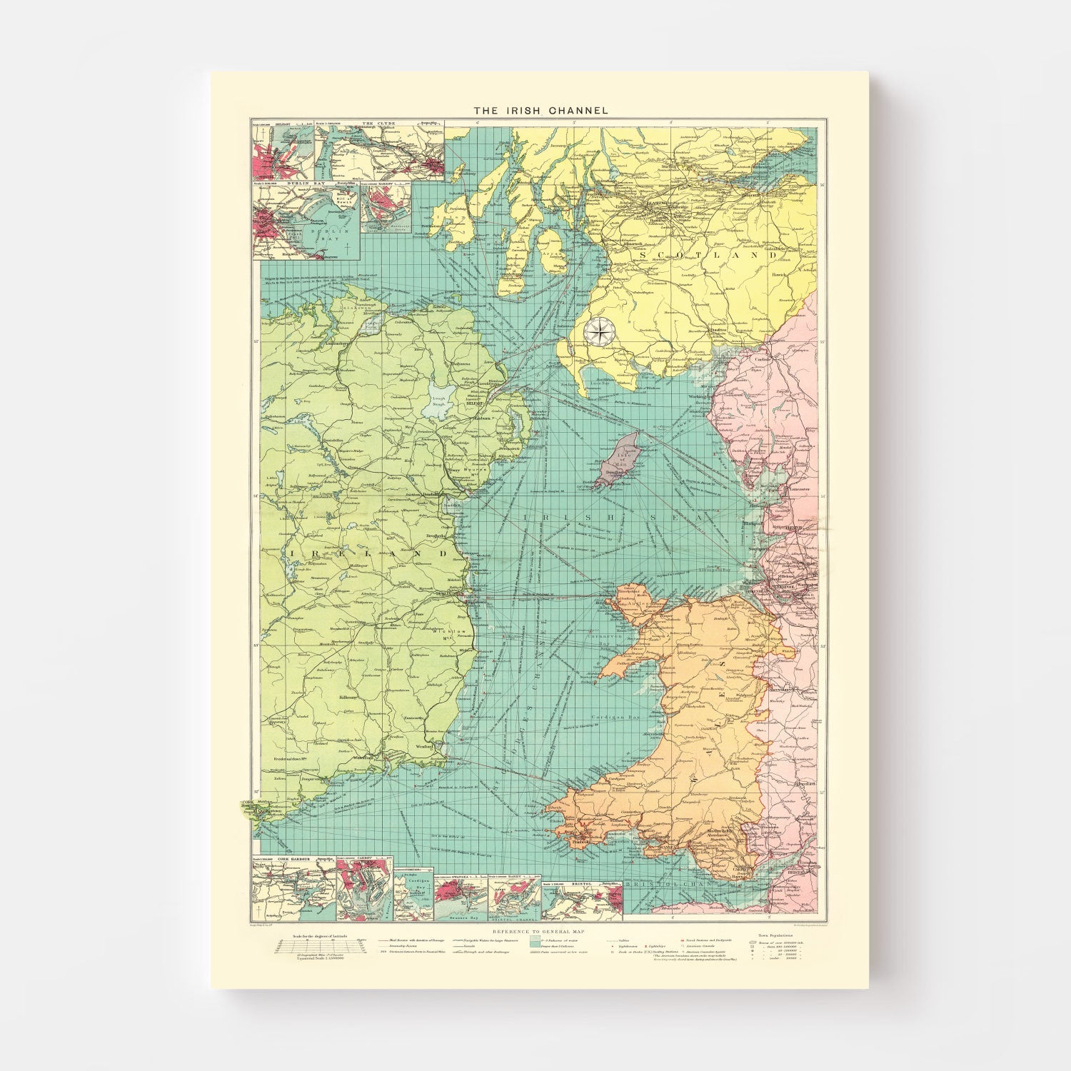 Vintage Map of Irish Channel, 1922