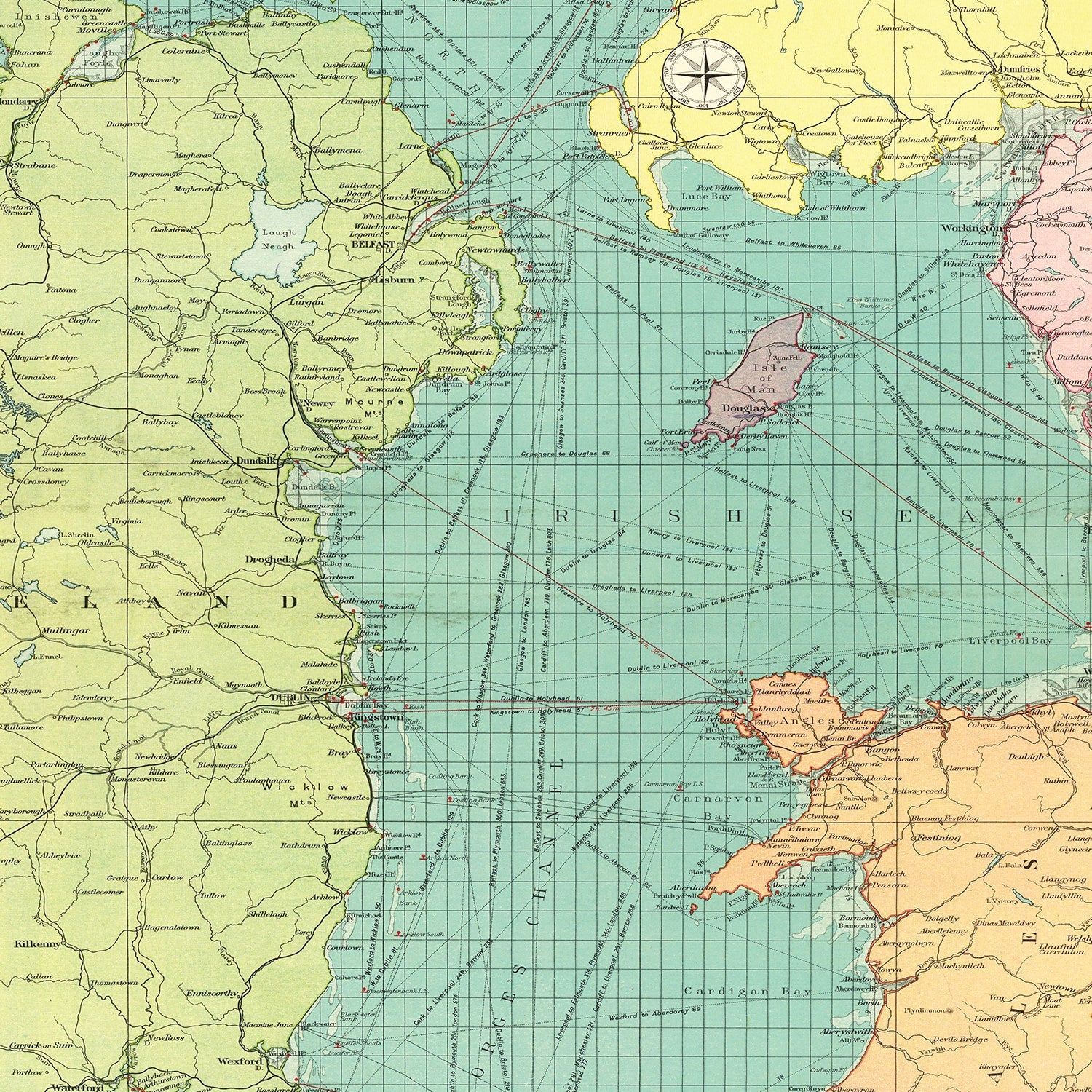 Vintage Map of Irish Channel, 1922