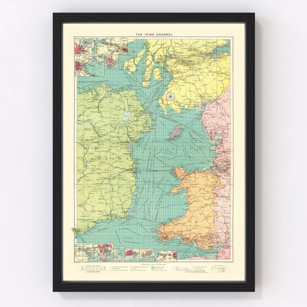 Vintage Map of Irish Channel, 1922