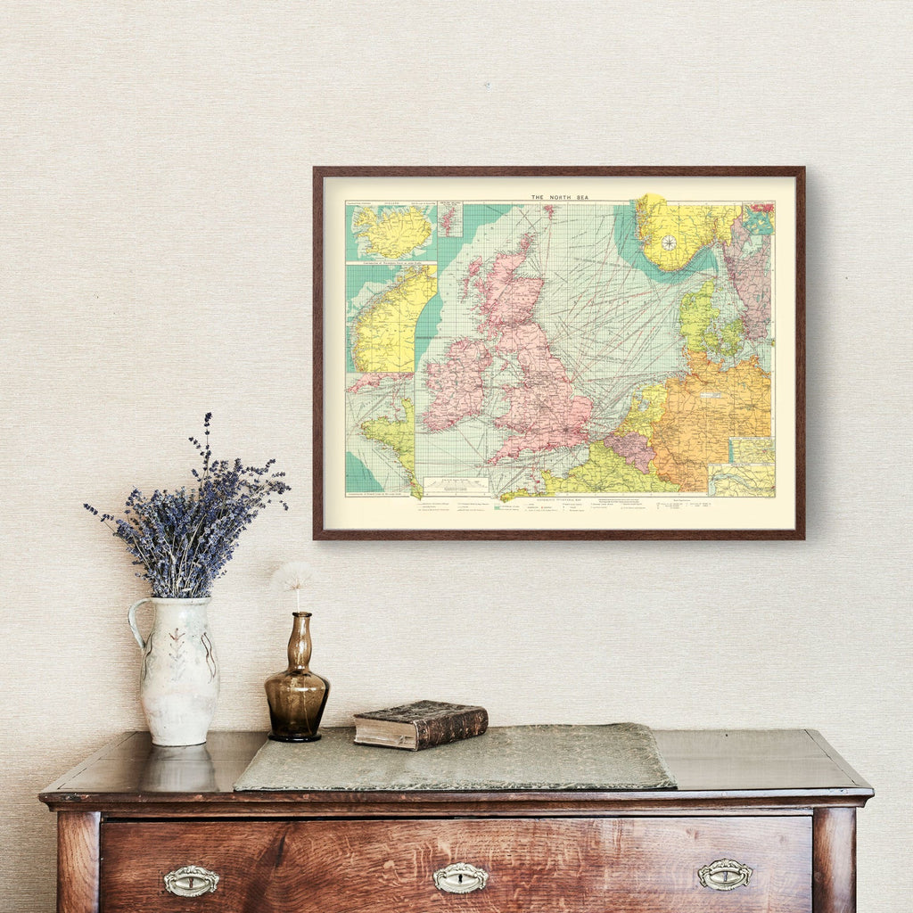 Vintage Map of North Sea, 1922
