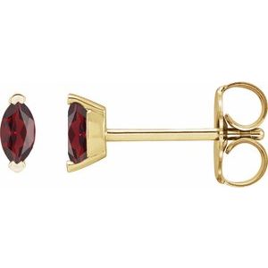 14K Yellow Gold Natural Mozambique Garnet Earrings