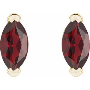 14K Yellow Gold Natural Mozambique Garnet Earrings – image 2