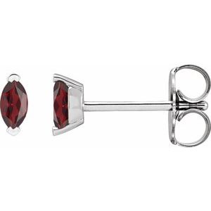 Platinum Natural Mozambique Garnet Earrings