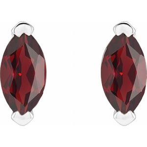 14K White Gold Natural Mozambique Garnet Earrings – image 2