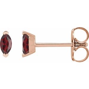 14K Rose Gold Natural Mozambique Garnet Earrings