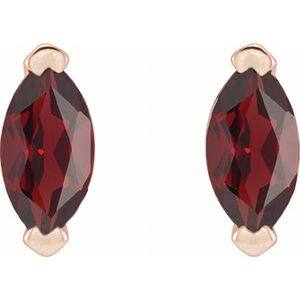 14K Rose Gold Natural Mozambique Garnet Earrings