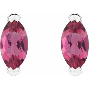Platinum Natural Pink Tourmaline Earrings – image 2
