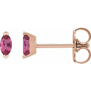 14K Rose Gold Natural Pink Tourmaline Earrings